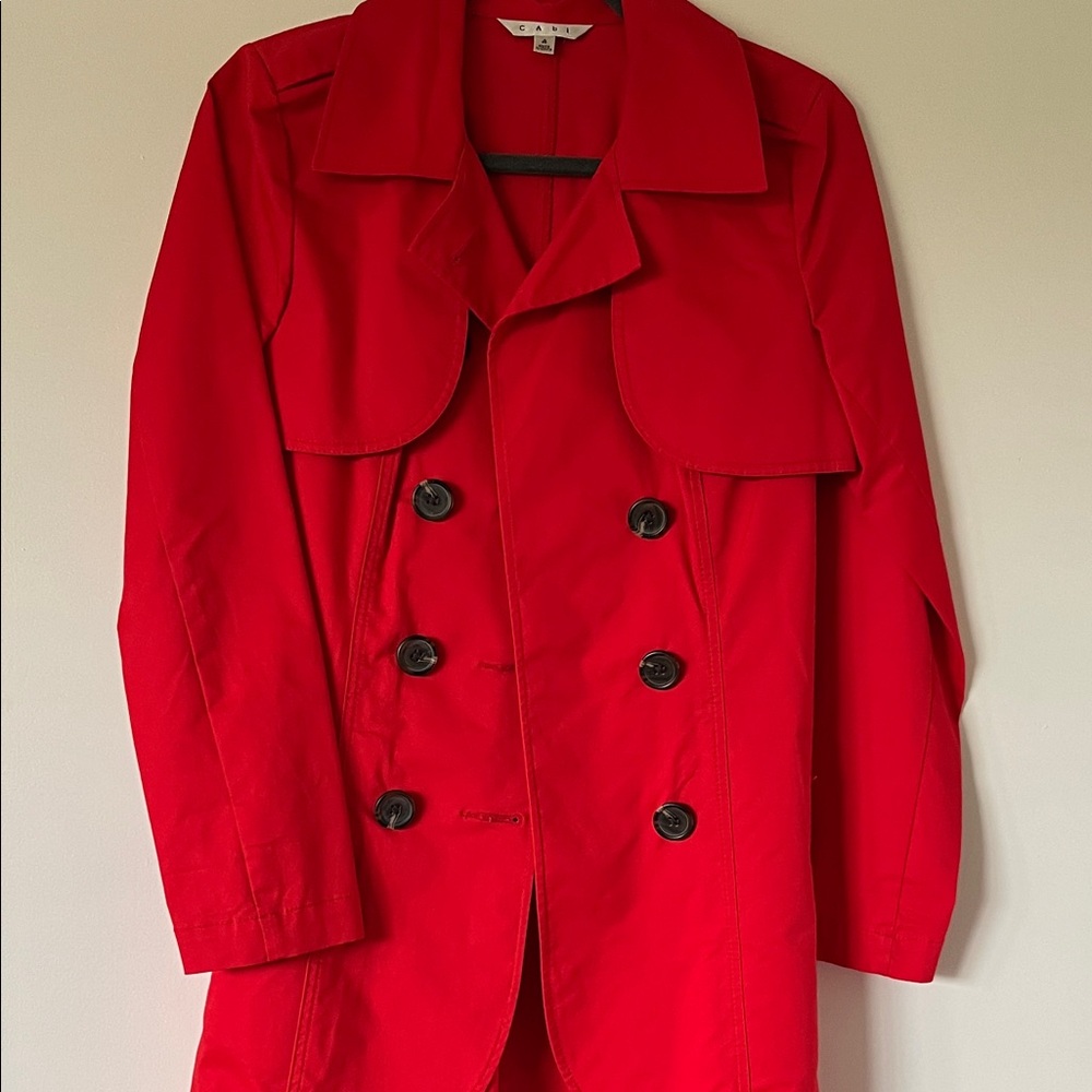 Beautiful red convertible trench coat
